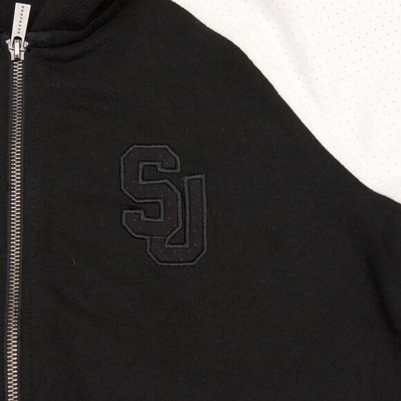 Sean John Full Zip Long Sleeve Hoodie Sweater SJ Logo Medium Black New - Picture 6 of 7